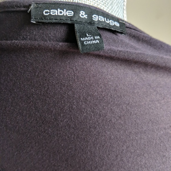 [Cable & Gauge] Eggplant Long Sleeved Crochet Top - Picture 8 of 8